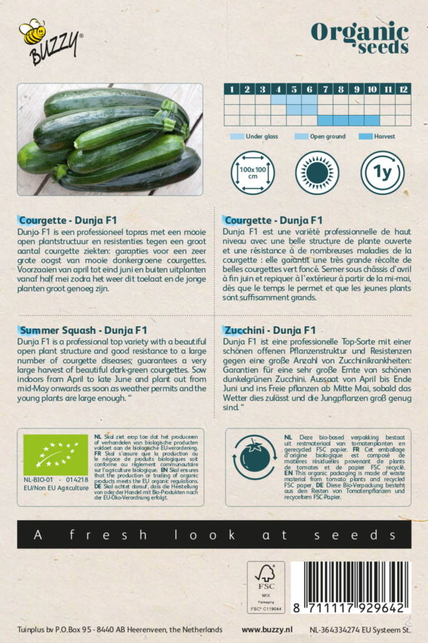 Buzzy® Organic Courgette Dunja F1 (BIO)