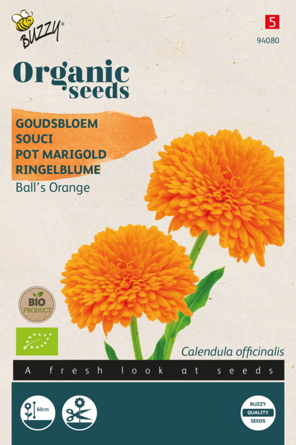 Buzzy® Organic Calendula, Goudsbloem Ball’s Orange  (BIO)
