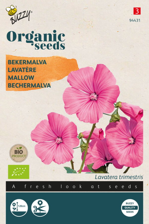 Buzzy® Organic Lavatera, Bekermalva rose/rood  (BIO)