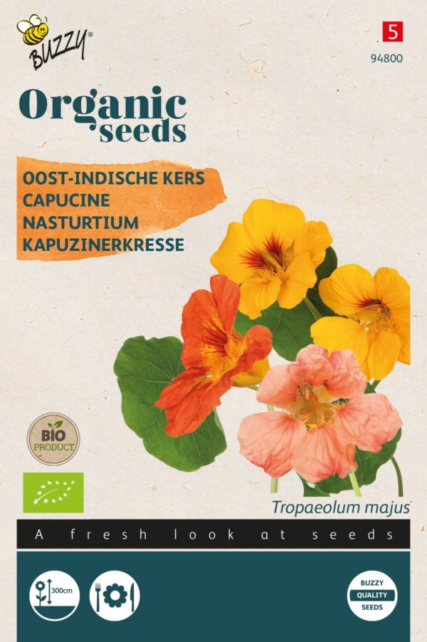 Buzzy® Organic Tropaeolum, Oost-Indische kers enkelbl (BIO)